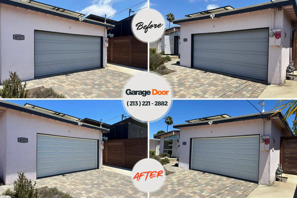 Before and after: garage door repair Goodman, MS